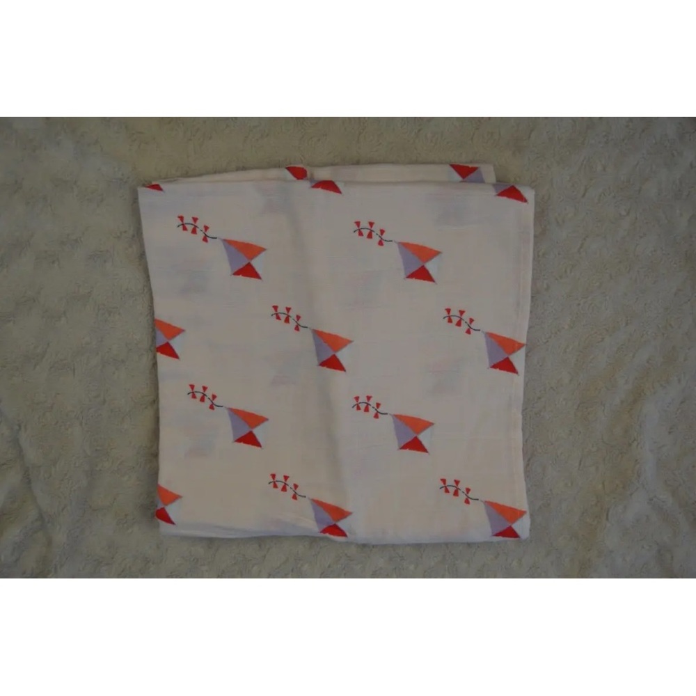 Gymboree Kites Baby Swaddle Blanket Pale Pink Purple Blue Muslin 2019